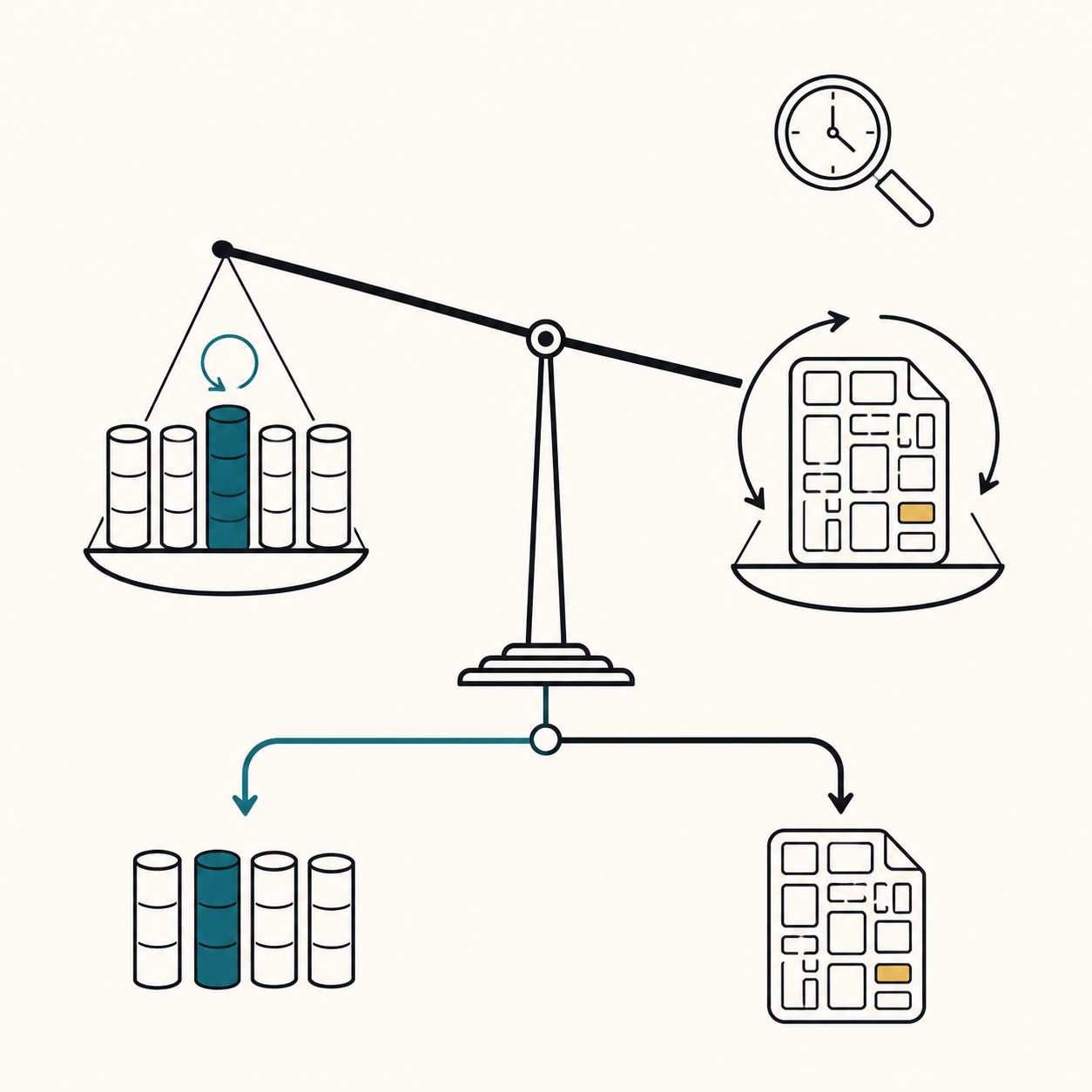 A database, and the shape of the rows inside it