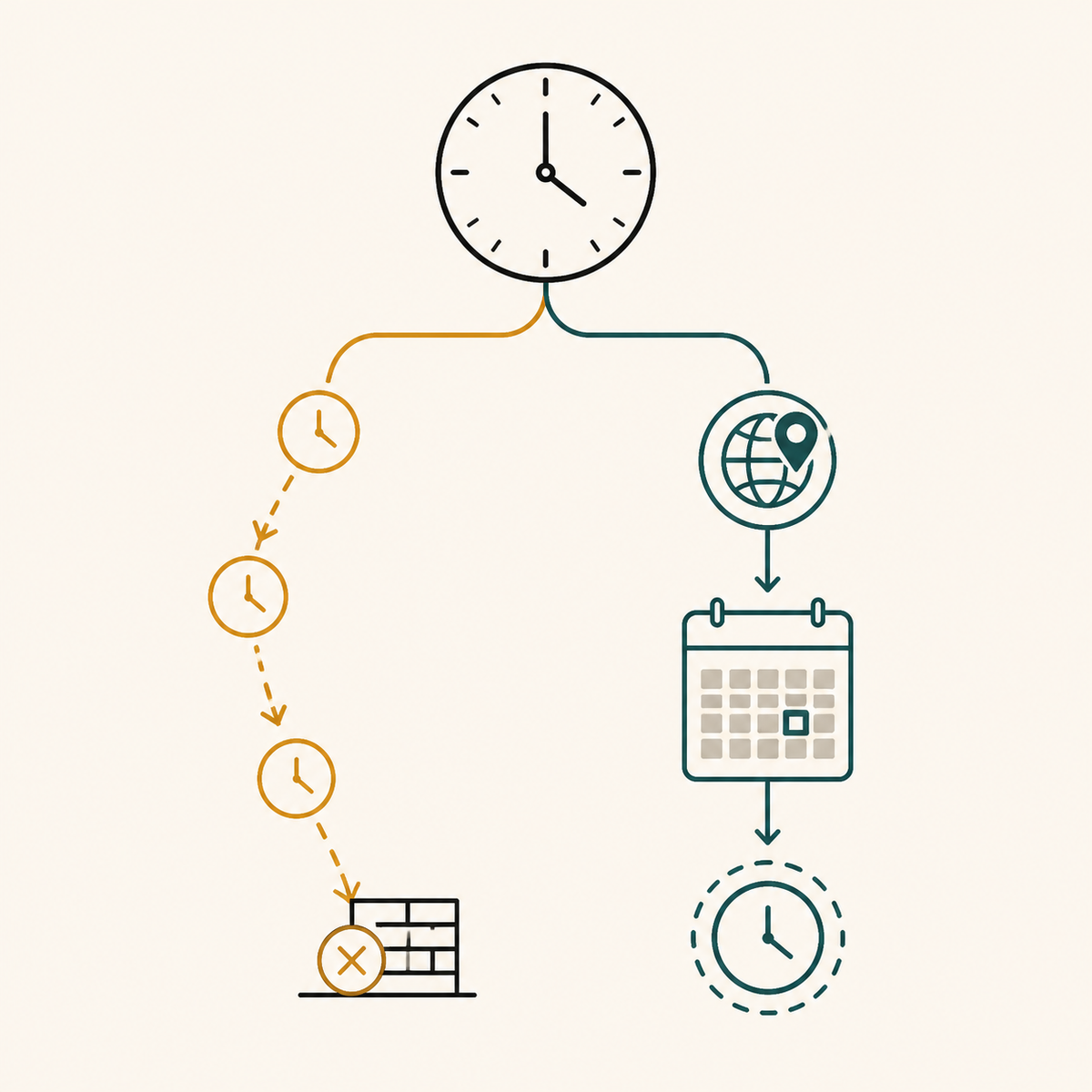 A schedule, a clock, and the timezone that decides what it means