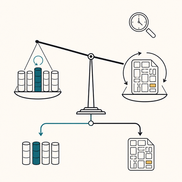 A database, and the shape of the rows inside it